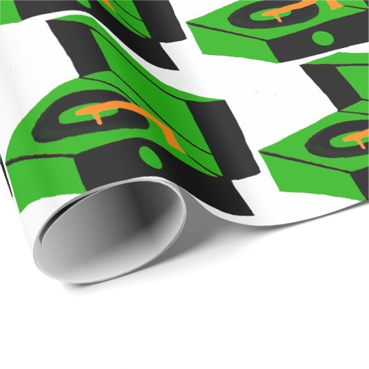 Grünes Geschenkpapier (Rolleneckpunkt)