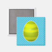 Grünes gestreiftes Ei-blauer Tupfen-Hintergrund Magnet (Vorderseite/Rückseite)