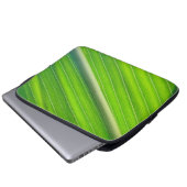 Grünes, gestreiftes Muster Laptopschutzhülle (Vorne Knopf)
