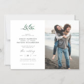 Grünes gestrichenes botanisches Minimalistisches H Magneteinladung (Vorderseite)