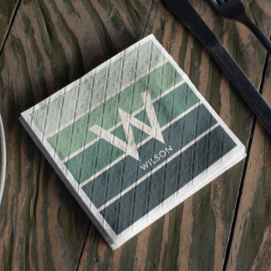 Grünes gestrichenes Monogramm Persönliches Party Serviette