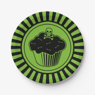 Grünes Gift Cupcake Personalisiert Pappteller
