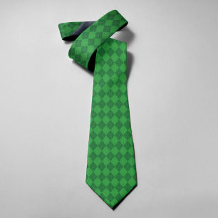 Grünes Gingham Geometrisches Frohes Patrick's Day  Krawatte