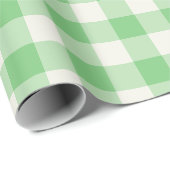 Grünes Gingham - Geschenkpapier (Rolleneckpunkt)