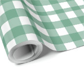 Grünes Gingham Geschenkpapier (Rolleneckpunkt)