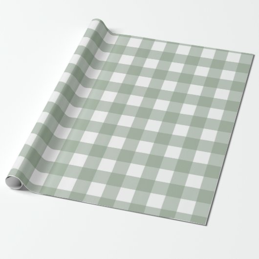 Grünes Gingham-Geschenkpapier kariert Geschenkpapier (Ungerollt)