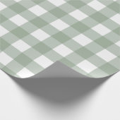 Grünes Gingham-Geschenkpapier kariert Geschenkpapier (Ecke)