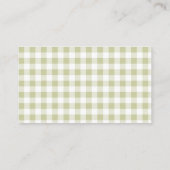 Grünes Gingham-Geschlechtsneutrales Windel-Raffle- Begleitkarte (Rückseite)