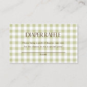 Grünes Gingham-Geschlechtsneutrales Windel-Raffle- Begleitkarte (Vorderseite)