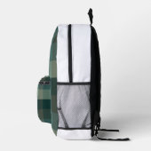 Grünes Gingham-Karo-Karo-Design Bedruckter Rucksack (Rechts)