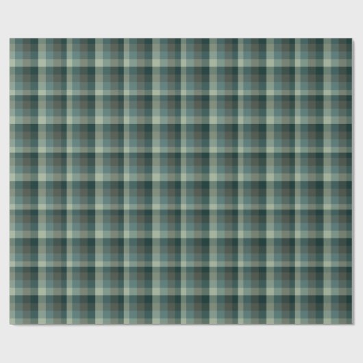 Grünes Gingham-Karo-Karo-Design Geschenkpapier (Flach)