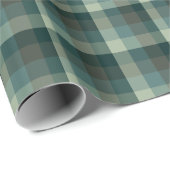 Grünes Gingham-Karo-Karo-Design Geschenkpapier (Rolleneckpunkt)