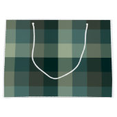 Grünes Gingham-Karo-Karo-Design Große Geschenktüte (Vorderseite)