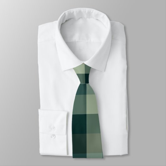 Grünes Gingham-Karo-Karo-Design Krawatte (Gebunden)