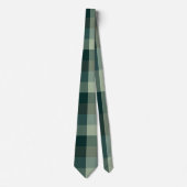 Grünes Gingham-Karo-Karo-Design Krawatte (Vorderseite)