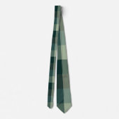 Grünes Gingham-Karo-Karo-Design Krawatte (Rückseite)