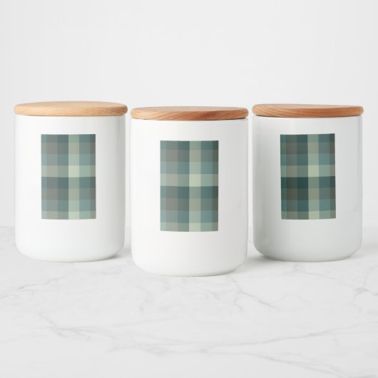 Grünes Gingham-Karo-Karo-Design Lebensmitteletikett (Flaschen)