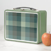 Grünes Gingham-Karo-Karo-Design Metall Brotdose (Beispiel)