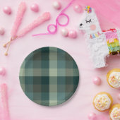 Grünes Gingham-Karo-Karo-Design Pappteller (Party)