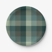 Grünes Gingham-Karo-Karo-Design Pappteller (Vorderseite)