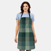 Grünes Gingham-Karo-Karo-Design Schürze (Getragen)