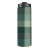 Grünes Gingham-Karo-Karo-Design  Thermosbecher (Vorderseite)