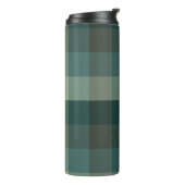 Grünes Gingham-Karo-Karo-Design  Thermosbecher (Nach links gedreht)
