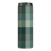 Grünes Gingham-Karo-Karo-Design  Thermosbecher (Rückseite)
