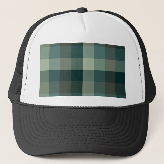 Grünes Gingham-Karo-Karo-Design  Truckerkappe (Vorderseite)