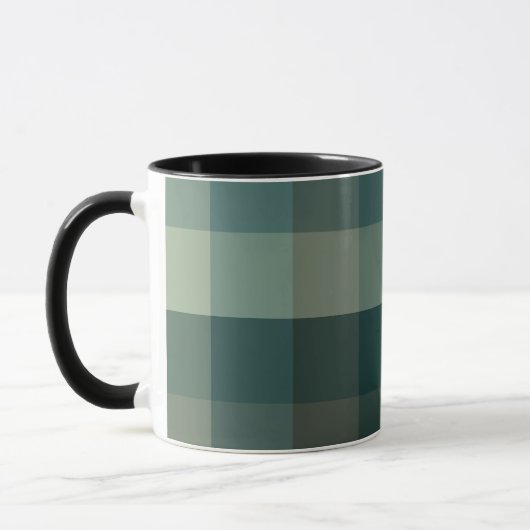 Grünes Gingham-Karo-Karo-Muster Tasse (Links)
