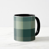 Grünes Gingham-Karo-Karo-Muster Tasse (VorderseiteRechts)