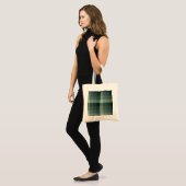 Grünes Gingham-Karo-Karo-Muster Tragetasche (Vorderseite (Model))
