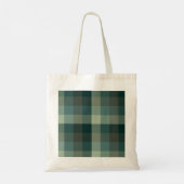 Grünes Gingham-Karo-Karo-Muster Tragetasche (Rückseite)