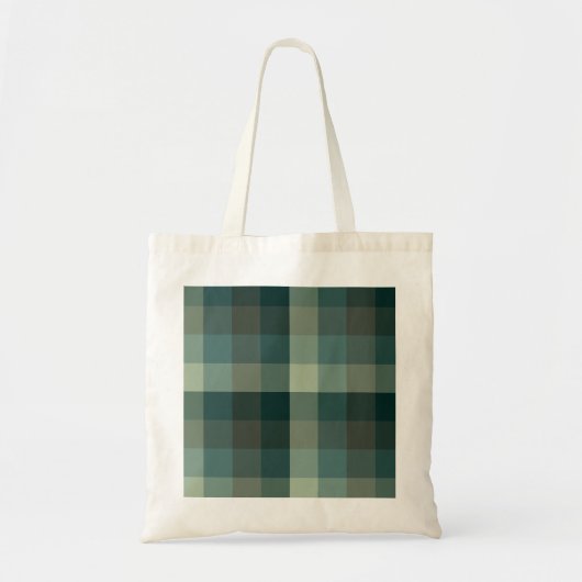 Grünes Gingham-Karo-Karo-Muster Tragetasche (Vorne)