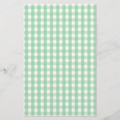 Grünes Gingham-Karo-Muster Briefpapier (Vorderseite)