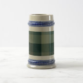 Grünes Gingham-Karo-Muster Design Bierglas (Mittel)