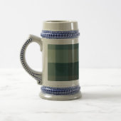 Grünes Gingham-Karo-Muster Design Bierglas (Links)