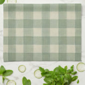 Grünes Gingham-Küchentuch Geschirrtuch (Gefaltet)