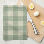 Grünes Gingham-Küchentuch Geschirrtuch (Viertel Falte)