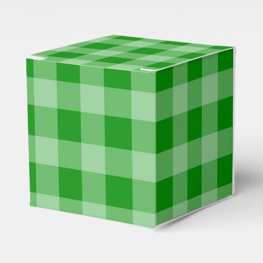 Grünes Gingham-Muster Geschenkschachtel (Vorderseite)