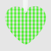 Grünes Gingham-Neonmuster durch Shirley Taylor Ornament (Vorderseite)
