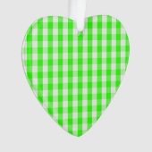 Grünes Gingham-Neonmuster durch Shirley Taylor Ornament (Vorderseite)