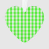Grünes Gingham-Neonmuster durch Shirley Taylor Ornament (Rückseite)