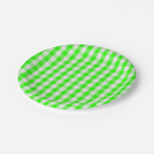 Grünes Gingham-Neonmuster durch Shirley Taylor Pappteller (Schrägansicht)