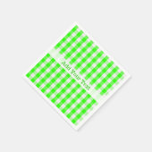 Grünes Gingham-Neonmuster durch Shirley Taylor Serviette (Ecke)