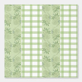 Grünes Gingham und florales Motif-Wallpaper Tapete (Vorderseite)