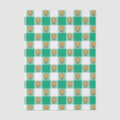Grünes Gingham und gelbe Sonnenblumen Seidenpapier (Vorderseite)