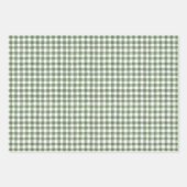 Grünes Gingham Wrapping Paper Flat Sheet Set 3 Geschenkpapier Set (Vorderseite 2)