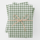Grünes Gingham Wrapping Paper Flat Sheet Set 3 Geschenkpapier Set (Beispiel)