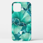 Grünes Ginkgo-Bilobulardmuster Case-Mate iPhone Hülle (Rückseite)